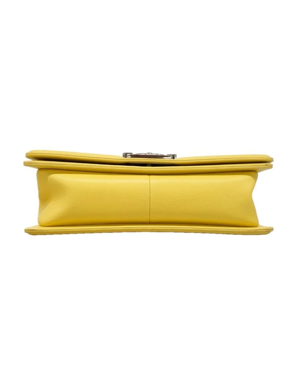 Chanel Shoulder Bag Boy Lambskin Yellow Silver